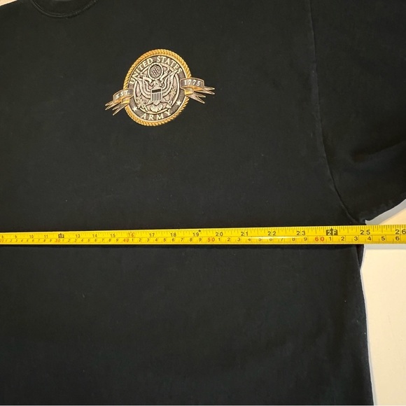 Cotton Army Gold Shield Badge Of Honor Graphic 2 Sided T-Shirt Men’s 2XL Black - Picture 6 of 8